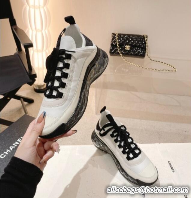 Purchase Chanel Fabric & Suede Sneakers G39070 White/Black 012913