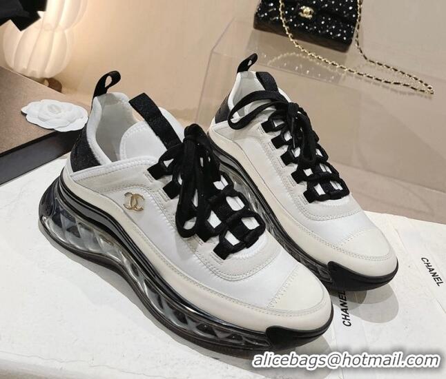 Purchase Chanel Fabric & Suede Sneakers G39070 White/Black 012913