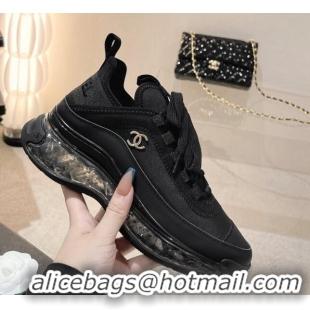 Popular Style Chanel Fabric & Suede Sneakers G39070 Black 012914