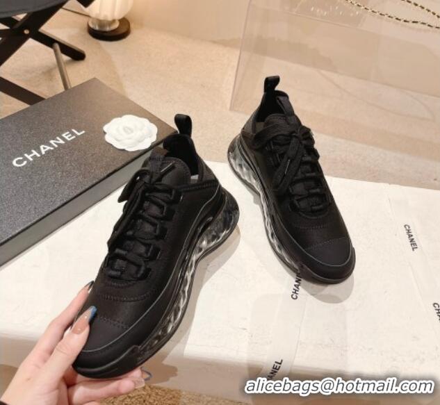 Popular Style Chanel Fabric & Suede Sneakers G39070 Black 012914