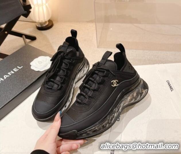 Popular Style Chanel Fabric & Suede Sneakers G39070 Black 012914