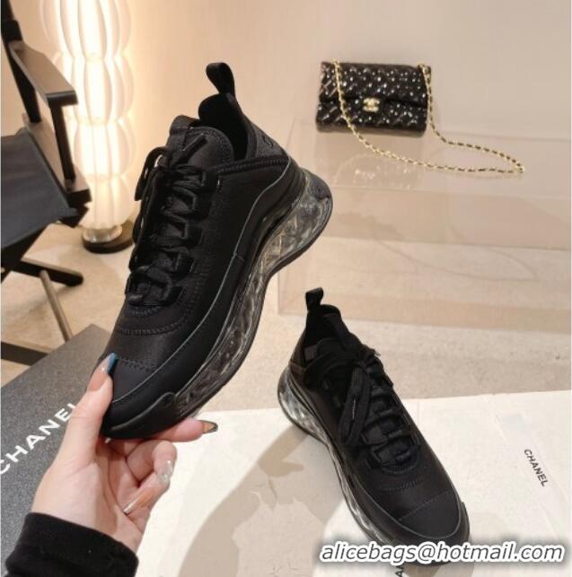 Popular Style Chanel Fabric & Suede Sneakers G39070 Black 012914