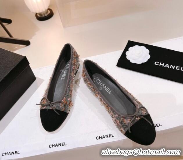 Most Popular Chanel Tweed & Grosgrain Ballerinas Flat G02819 Pink/Grey