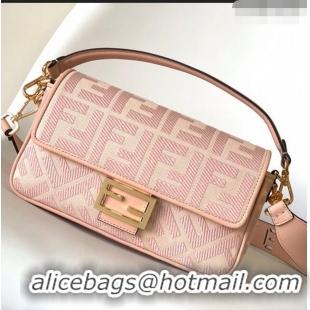 Promotional Fendi Baguette Medium Bag in FF Canvas FD1282 Pink 2023 