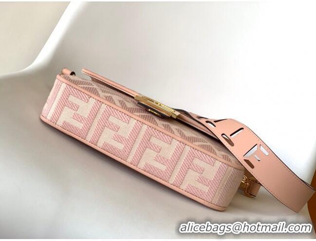 Promotional Fendi Baguette Medium Bag in FF Canvas FD1282 Pink 2023 