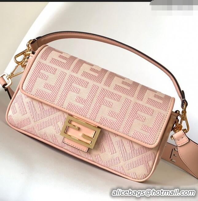 Promotional Fendi Baguette Medium Bag in FF Canvas FD1282 Pink 2023 