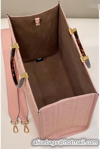 Well Crafted Fendi Sunshine Shopper Medium Bag in FF Leather 8597L Light Pink 2022