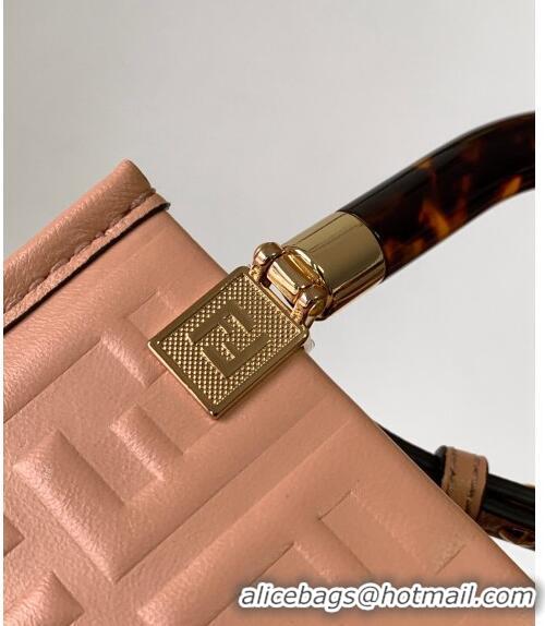 Low Price Fendi Sunshine FF Leather Mini Shopper Bag 015 Pink 2023 