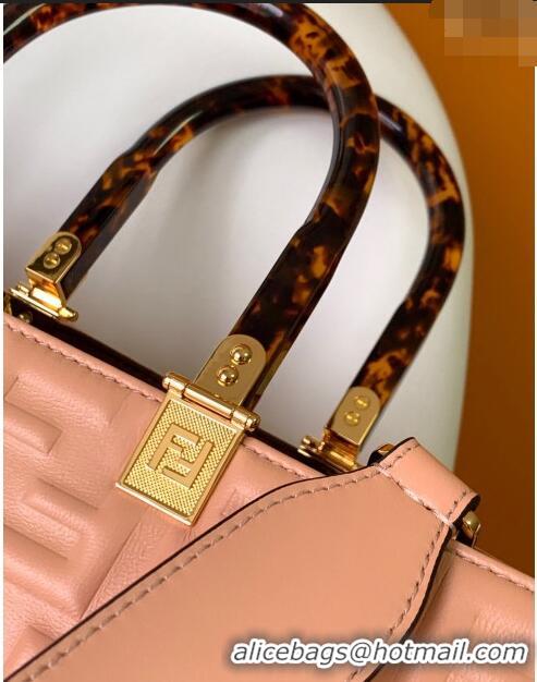 Famous Brand Fendi Sunshine FF Leather Medium Shopper Bag 372 Pink 2023