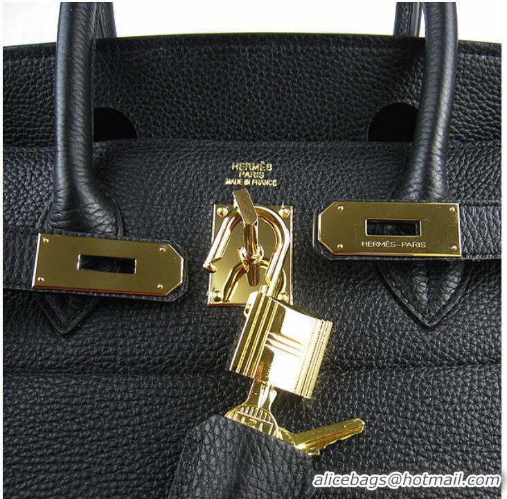 Hermes Birkin 6109 Togo Leather Bag Black 42cm Gold