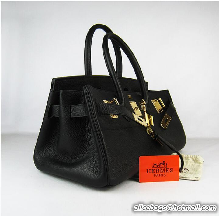 Hermes Birkin 6109 Togo Leather Bag Black 42cm Gold