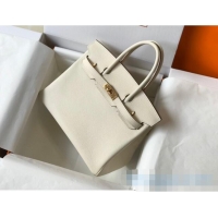 Top Quality Hermes Birkin Bag 30cm in Epsom Calfskin HH30 White/Gold (Half Handmade)