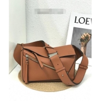 Super Quality Loewe Small Puzzle Bumbag in Classic Calfskin 10176 Caramel Brown 2022