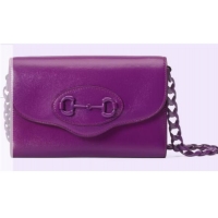 Pretty Style Gucci Horsebit 1955 mini bag 724713 Purple