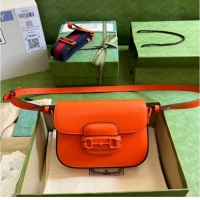 Pretty Style Gucci Horsebit 1955 small shoulder bag 726226 Orange