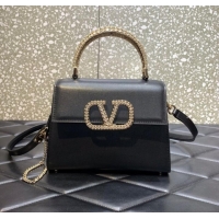 Top Quality VALENTINO VSLING SMALL LOCO imitation crystal shoulder bag WB0F53NQ black