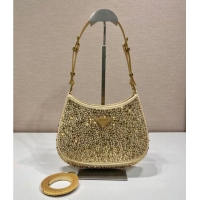 Top Quality Prada Cleo satin bag with crystals 1BC169 gold