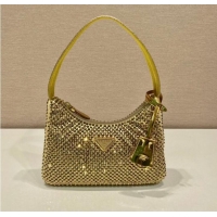 Modern Classic Prada Satin mini-bag with crystals 1BC515 gold