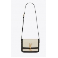 Good Quality SAINT LAURENT SOLFERINO SMALL SATCHEL IN BOX LEATHER 634306 BLACK&WHITE