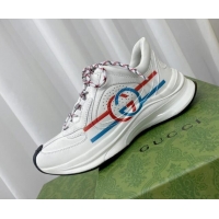 Best Grade Gucci Run Trainers in Interlocking G Print Leather White 120245