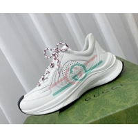 Top Grade Gucci Run Trainers in Interlocking G Print Leather White 120246