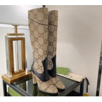 Pretty Style Gucci Maxi-GG Canvas High Boots 10.5cm Camel 120262