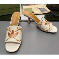 Purchase adidas x Gucci Leather Slide Sandals 7.5cm White 020826