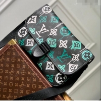 Promotional Louis Vuitton Men's Archy Messenger MM Bag in LV Graffiti Green Monogram Eclipse Canvas M21394 2022