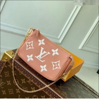 Promotional Louis Vuitton Gradient Monogram Leather Mini Pochette Accessoires Chain Pouch M80501 Pink 2022