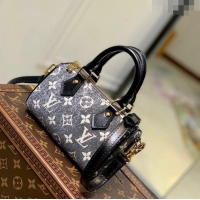 Free Shipping Louis Vuitton Nano Speedy Mini Bag in Grey Washed Denim Textile Jacquard M82242 2022