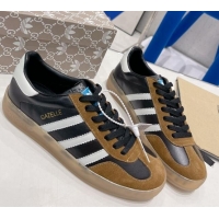 Best Product Gucci x Adidas Gazelle Suede and Velvet Sneakers Black/Brown 021357