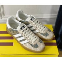 Stylish Gucci x Adidas Gazelle GG Canvas Sneakers Grey 021364