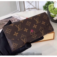 Super Quality Louis Vuitton Monogram Canvas Emilie Wallet M60697 Fuchsia 2022