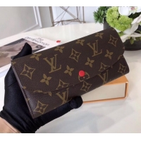 Reasonable Price Louis Vuitton Monogram Canvas Emilie Wallet M60697 Red 2022