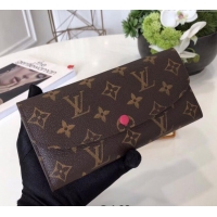 Free Shipping Louis Vuitton Monogram Canvas Emilie Wallet M60697 Dark Pink 2022