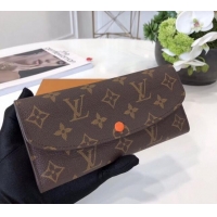 Good Product Louis Vuitton Monogram Canvas Emilie Wallet M60697 Orange 2022