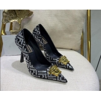 Unique Style Versace x Fendi Fendace Medusa Crystals High Heel Pumps 10.5cm Silver/Black 122604