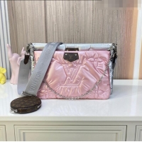 Affordable Price Louis Vuitton LV Pillow Maxi Multi Pochette Accessoires Bag in Nylon M21056 Silver/Pale Pink 2022