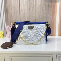 Inexpensive Louis Vuitton LV Pillow Maxi Multi Pochette Accessoires Bag in Nylon M21057 Navy Blue/Silver 2022