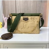 Well Crafted Louis Vuitton LV Pillow Maxi Multi Pochette Accessoires Bag in Nylon M58977 Green/Beige 2022