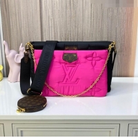 Promotional Louis Vuitton LV Pillow Maxi Multi Pochette Accessoires Bag in Nylon M59877 Black/Dark Pink 2022