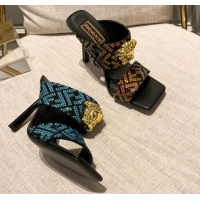 Good Looking Versace x Fendi Fendace Medusa Crystals High Heel Sandals 10.5cm Black/Multicolor 122607