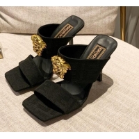 Low Cost Versace x Fendi Fendace Medusa FF Fabric High Heel Sandals 10.5cm Black 122612