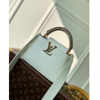 Promotional Louis Vuitton Capucines Mini Bag in Taurillon Calfskin with Python Leather N56399 White 2023