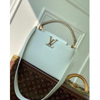 Promotional Louis Vuitton Capucines Mini Bag in Taurillon Calfskin with Python Leather N56399 White 2023