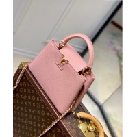 Affordable Price Louis Vuitton Capucines BB Chain Bag in Taurillon Calfskin M21103 Pink 2023