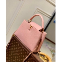 Famous Brand Louis Vuitton Capucines MM Chain Bag in Taurillon Calfskin M21103 Pink 2023