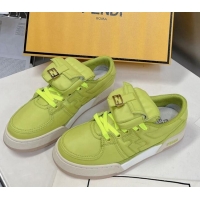 Perfect Fendi Match Low Top Sneakers with Pocket in Acid Green Nylon 122850