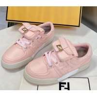 Good Looking Fendi Match Low Top Sneakers with Pocket in Light Pink Nylon 122852