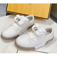 Top Design Fendi Match Low Top Sneakers with Pocket in White Nylon 122853